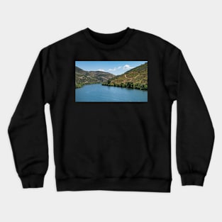 Point of view shot of terraced vineyards in Douro Valley Crewneck Sweatshirt